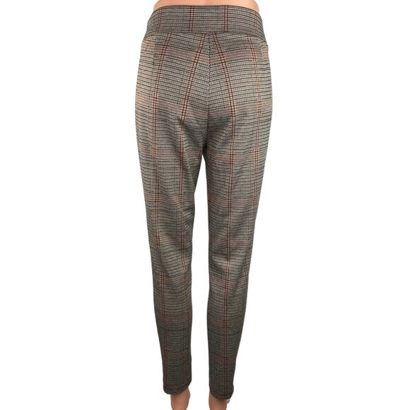 Ann Taylor LOFT Gray Plaid High Rise Skinny Pull On Stretch Ankle Crop Pants M - Picture 3 of 5